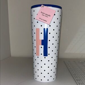 Kate Spade New York 24 oz Stainless Steel Polka Dot Tumbler Slide Lock Lid